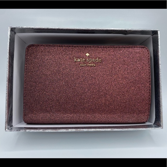 Kate Spade Shimmy boxed medium compartment bifold wallet, deep nova, NWT/NIB - Picture 13 of 16